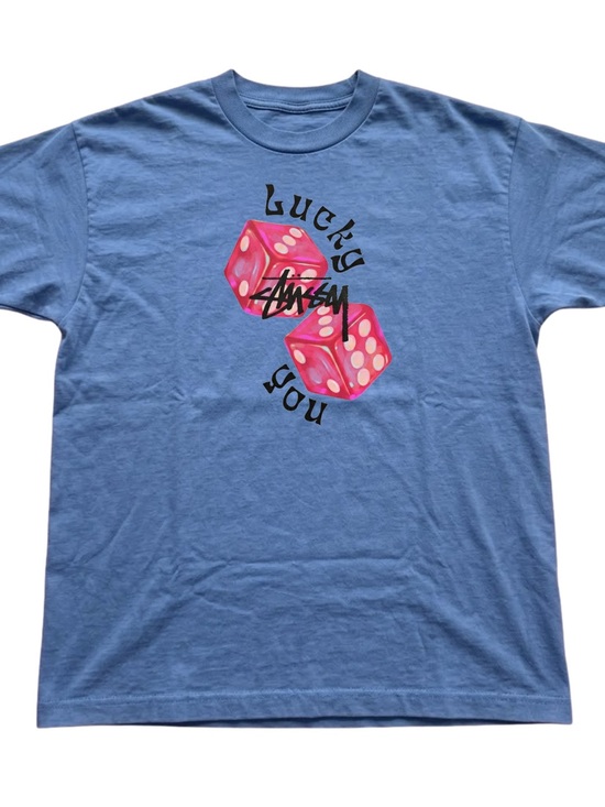Gildan Other - Gildan Blue Tee with Pink Dice Graphic